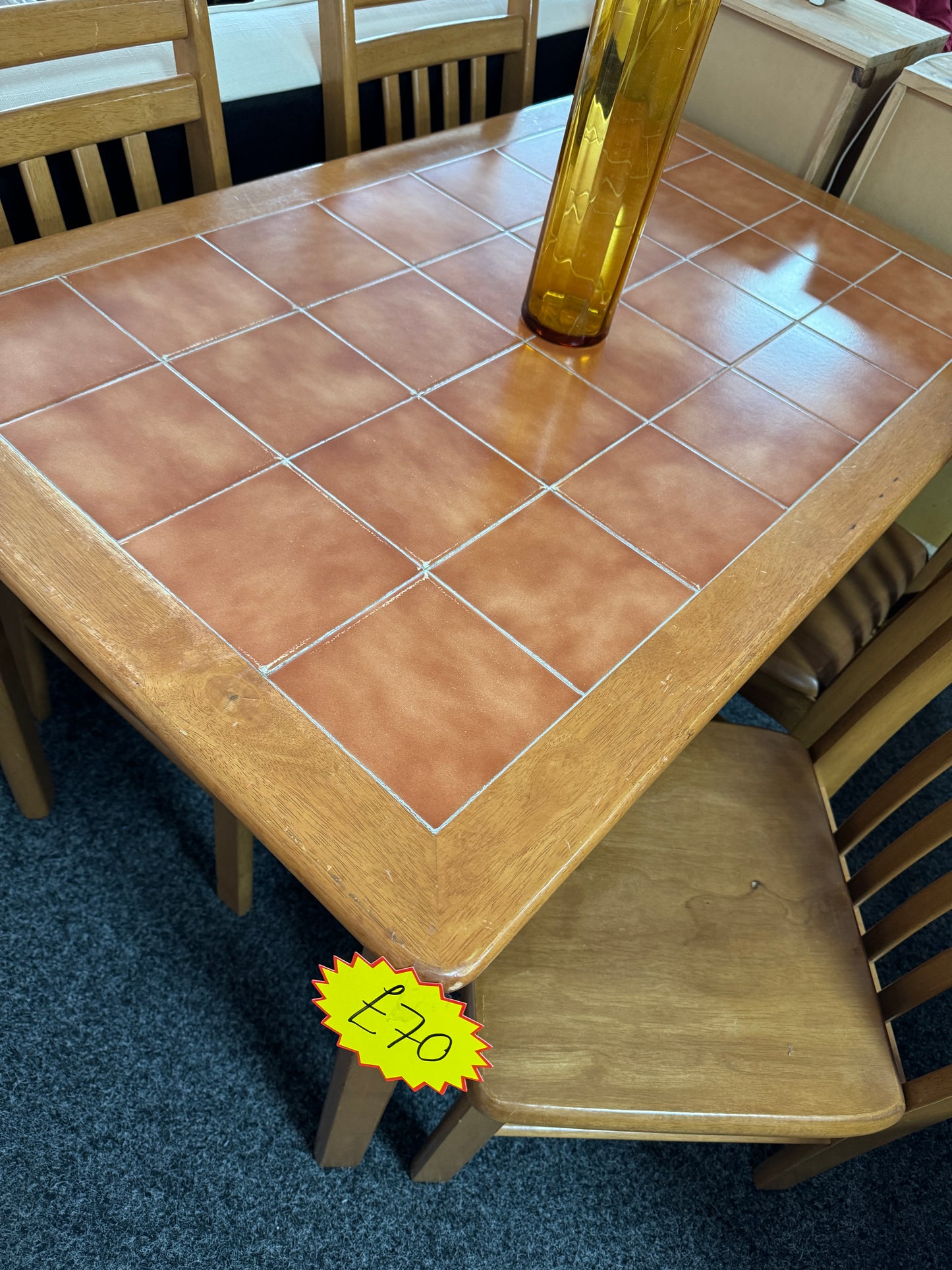 Tile top table and 4 chairs