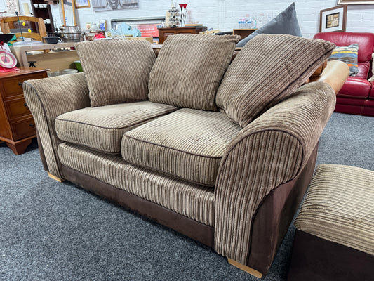 2 seater sofa with matching footstool