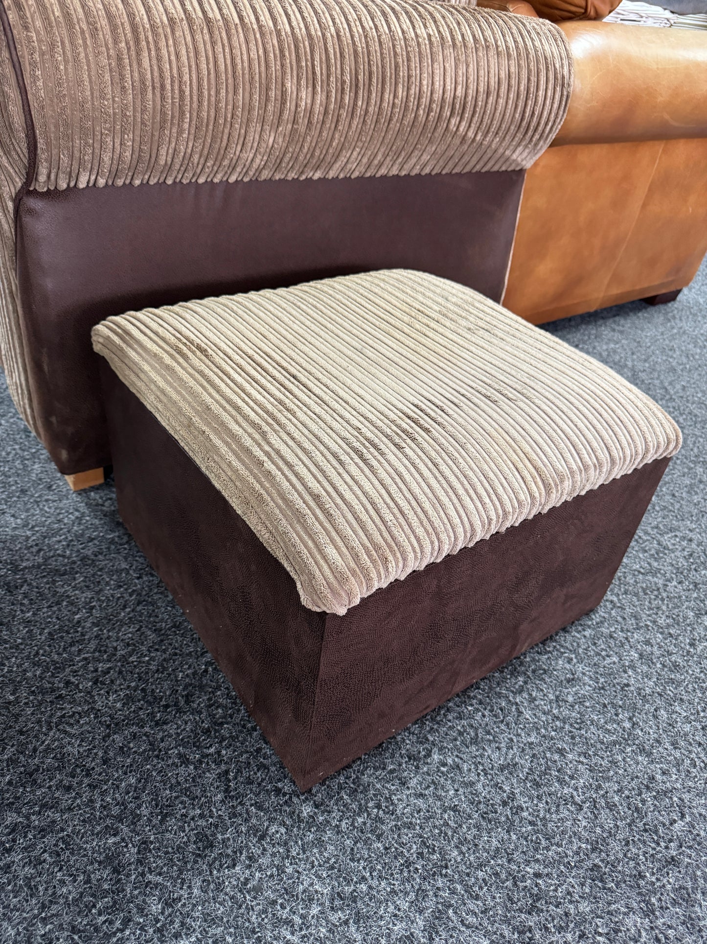 2 seater sofa with matching footstool